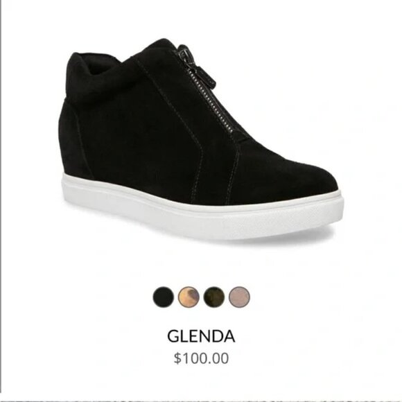 Blondo Glenda wedge sneakers black suede 6.5 women waterproof - Picture 1 of 13